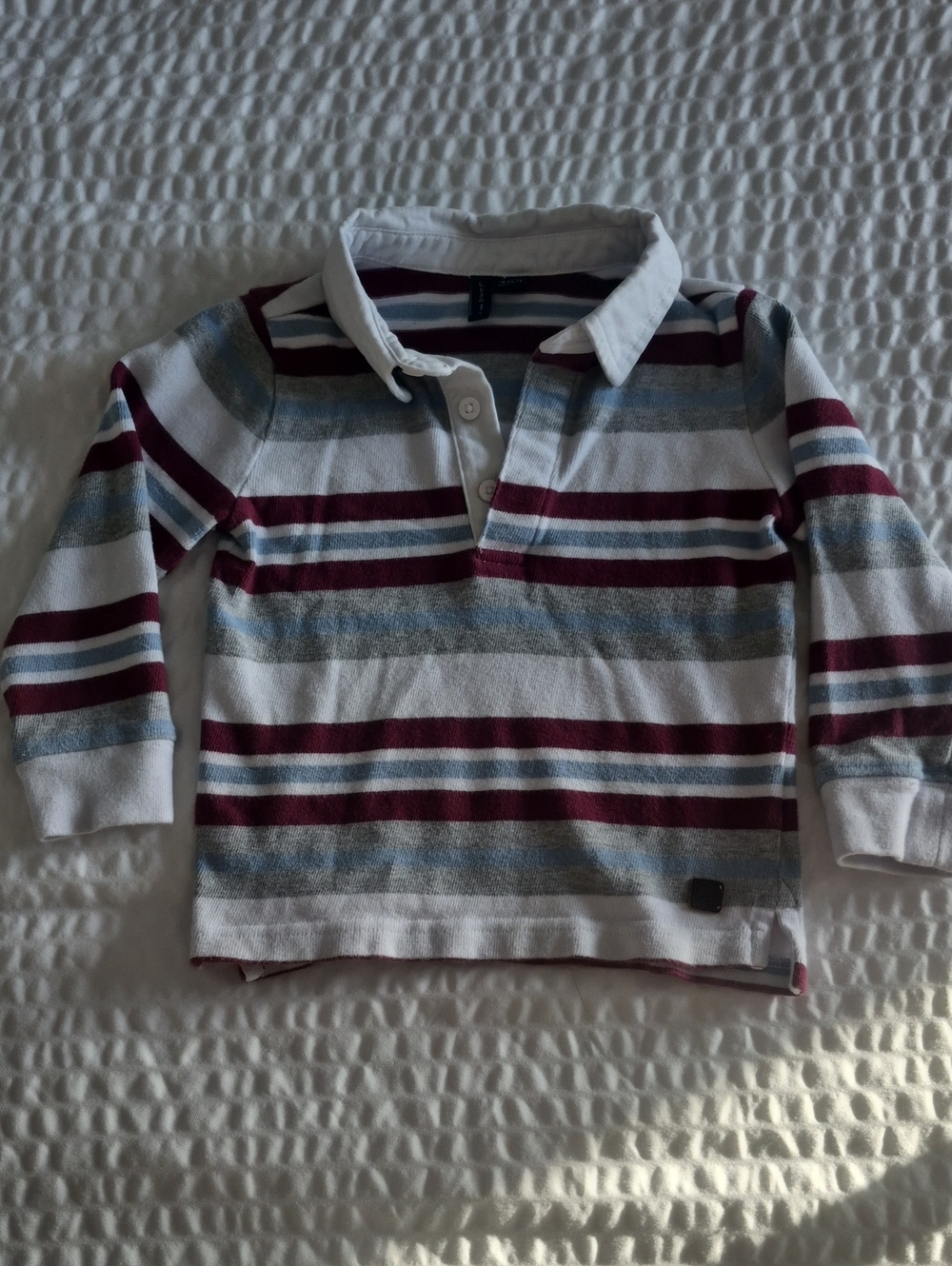 Janie & Jack Striped Polo Boys 18-24m Casual Long Sleeve Collared Rugby Shirt